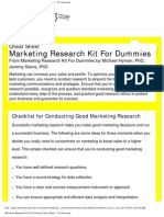 Marketing Research Kit For Dummies Cheat Sheet - For Dummies