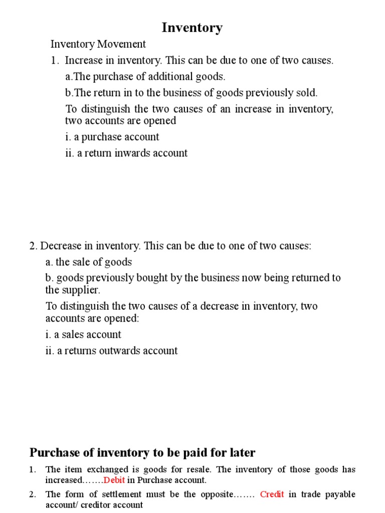 Inventory Management and Accounting Basics | PDF | Debits And Credits ...