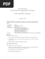 About The Course IE 609, Mathematical Optimization Techniques & IE 601, Optimization Techniques