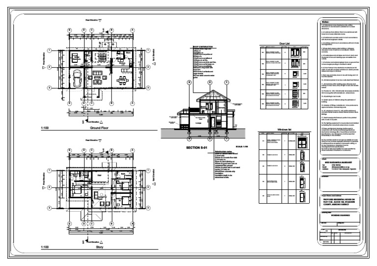 Ground Floor 1:100: Section S-01 | PDF | Window | Door