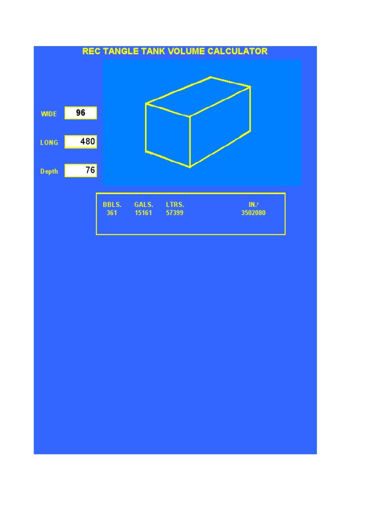 Rectangle Tank Calculator PDF