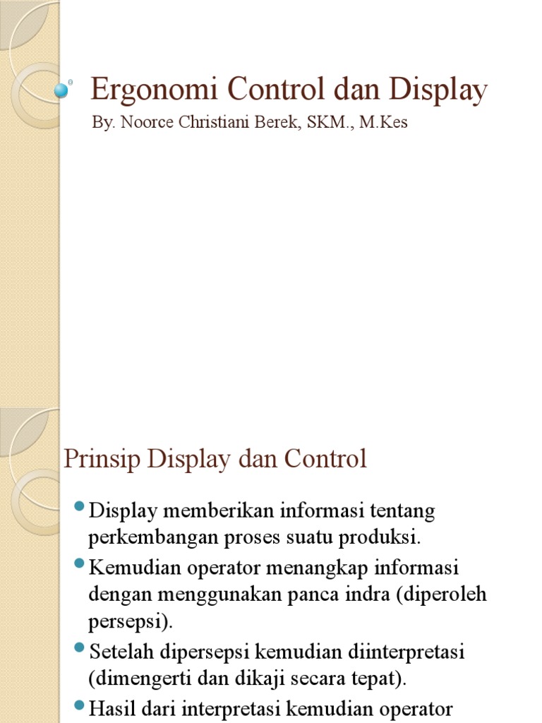 Ergonomi dalam Control dan Display | PDF | Teknologi & Rekayasa