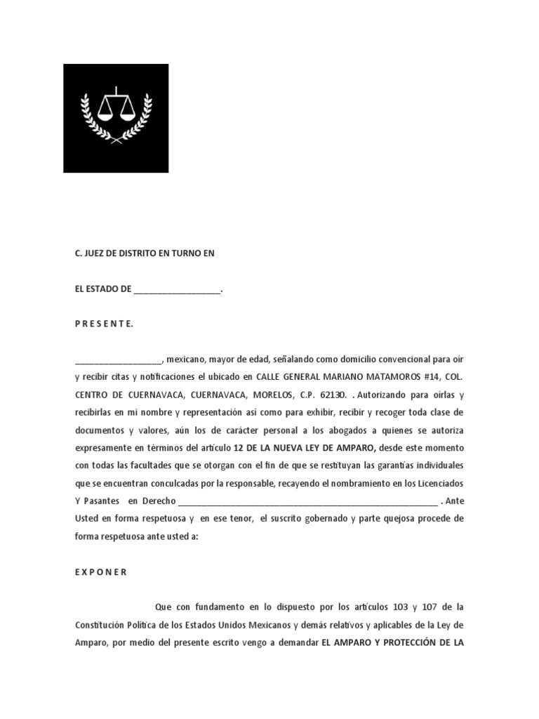 Amparo Contra Orden de Aprension | PDF | Violación | Derecho Constitucional