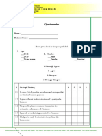 Questionnaire: Taal Senior High School