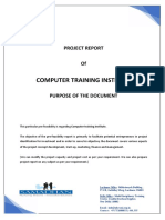 Computer Training Institute: Project Report of