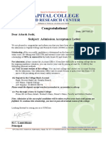 Congratulations!: Subject: Admission Acceptance Letter