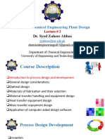 Ch.E-403 Chemical Engineering Plant Design: Dr. Syed Zaheer Abbas