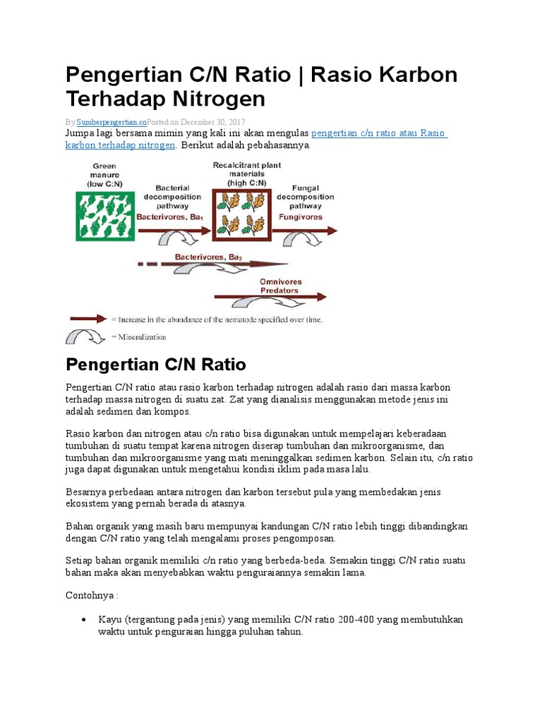 Pengertian dan Cara Hitung C/N Ratio | PDF
