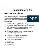 Cara Mengobati Infeksi Virus HPV Secara
