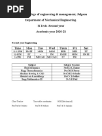 KCES'S College of Engineering & Management, Jalgaon Department of Mechanical Engineering. B.Tech - Second Year Academic Year 2020-21