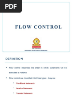 Flow Control: Department of Mechanical Engineering