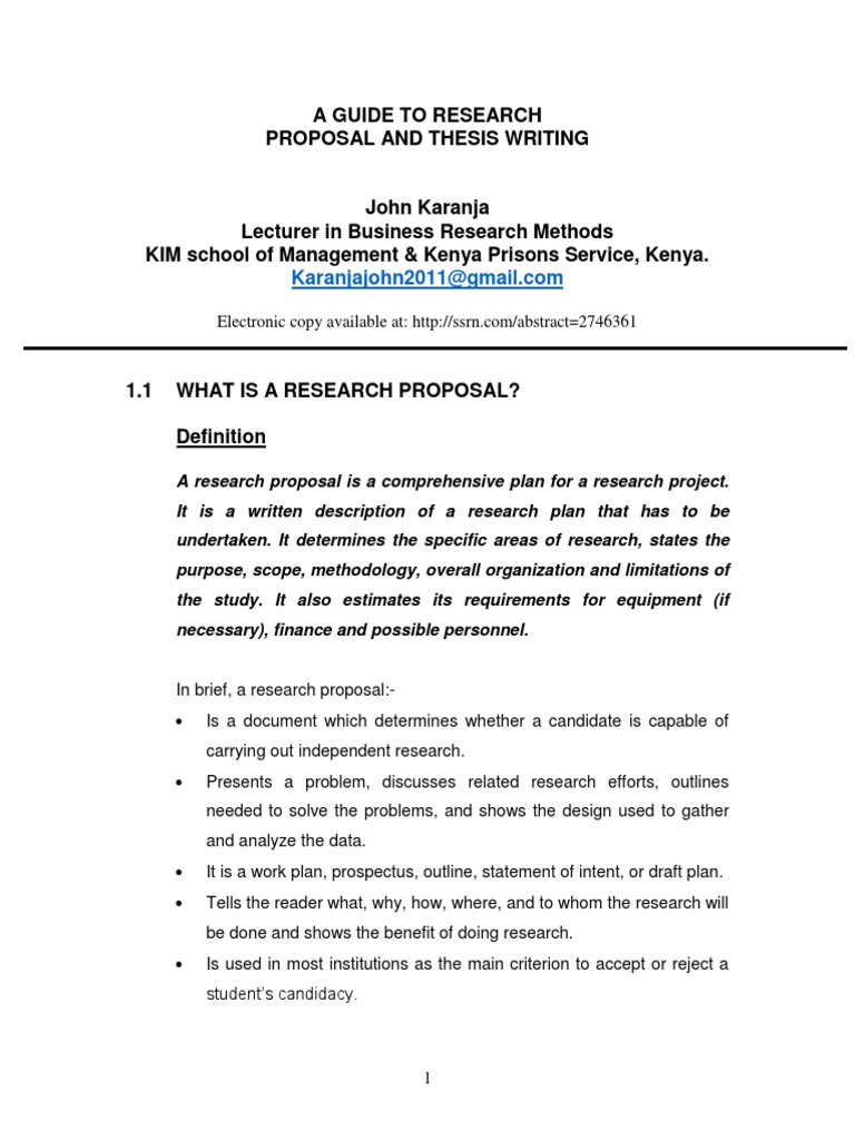 A Guide To Research Proposal and Thesis Writing PDF | PDF | Hypothesis ...