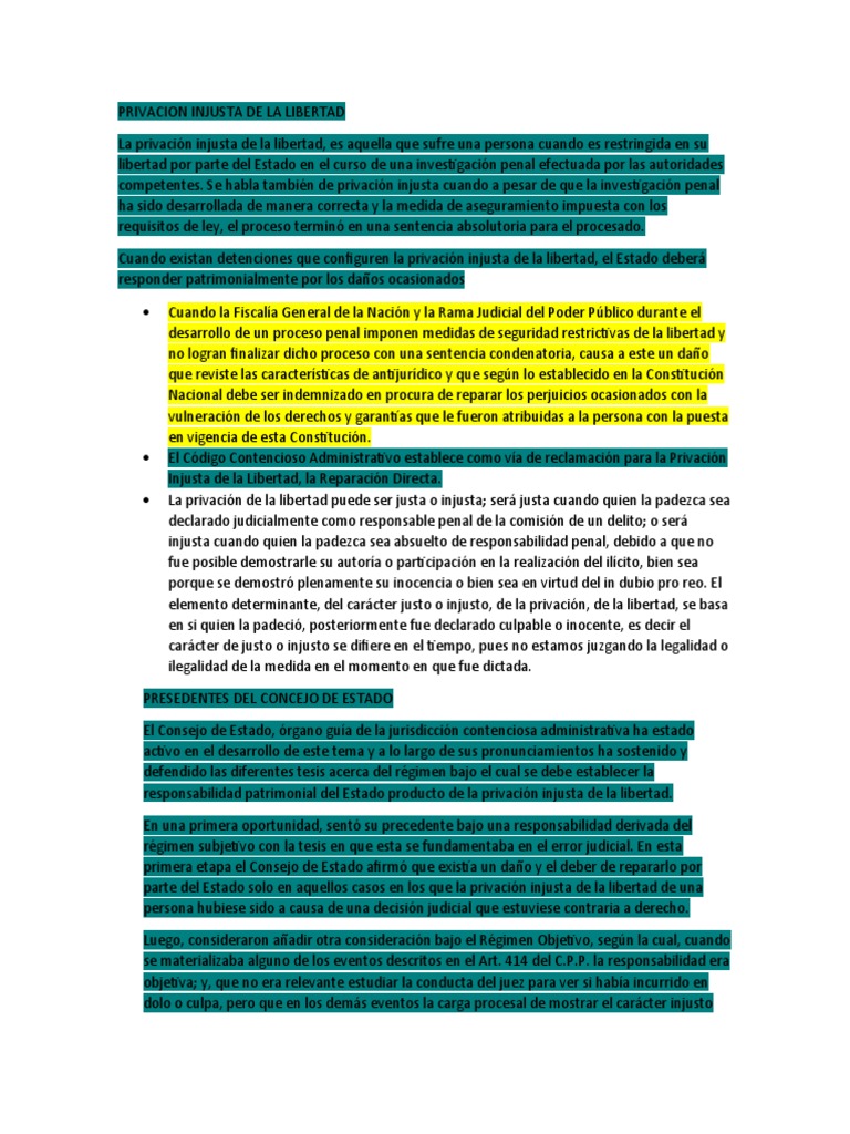 Privación Injusta de la Libertad | PDF | Derecho penal | Jurisdicción