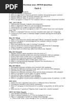 Unit-1: Previous Year JNTUH Question