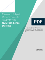 Minimum Subject Requirements For Students With NUS High School Diploma