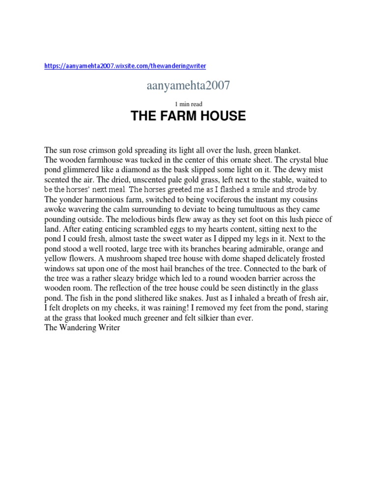 Aanyamehta The Farm House | PDF | Trees | Nature