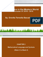 Mathematics in The Modern World: By: Erovita Teresita Bacud Agustin
