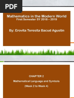 Mathematics in The Modern World: By: Erovita Teresita Bacud Agustin