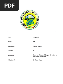 Causes of Failure of League of Nations