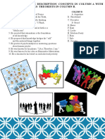 Quiz:: Match The Description/ Concepts in Column A With The Philosophers/ Theorists in Column B