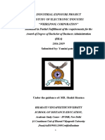 Industrial Exposure Project: A Study of Electronic Industry