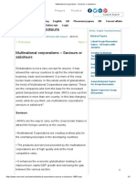 Multinational Corporations - Saviours or Saboteurs PDF