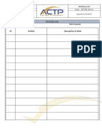 (QF-PM 00-11) Activity List