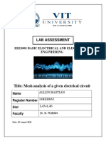 Lab Assessment: Title: Mesh Analysis of A Given Electrical Circuit