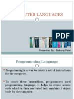 Computer Languages: Presented By:-Baburaj Patel