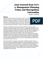 Lessons Learned From 9/11: Emergency Management Planning For Urban and Metropolitan Universities