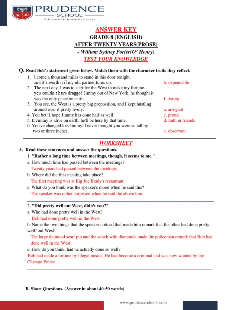 ⚡ After twenty years questions and answers. After Twenty Years