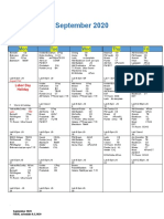 SEPTEMBER 2020 SCHEDULE