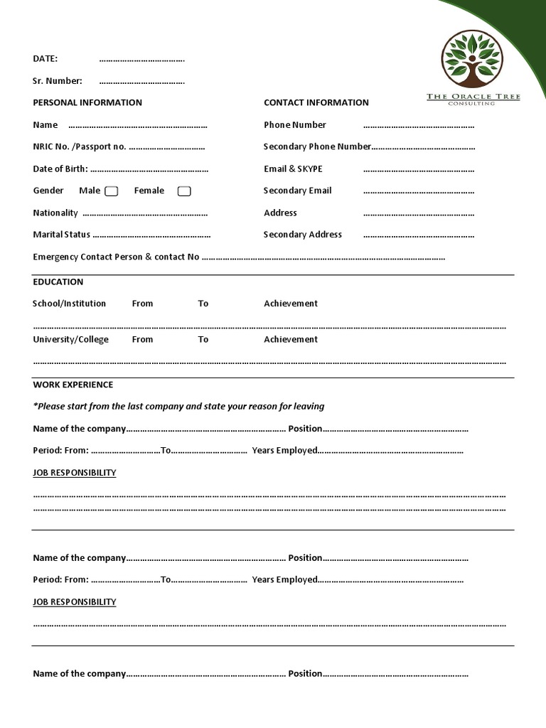 Candidate Register Format | PDF | Employment | Salary