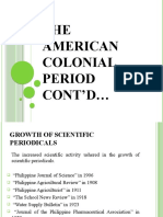THE American Colonial Period Cont'D