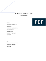 Business Marketing: Assignment