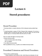 DBMS - Lecture 6 Stored Procedures