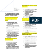 The 7 Domains Collectively Comprise 37 Strands That Refer To More Specific Dimensions of Teacher Practices