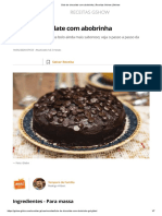 Bolo de Chocolate Com Abobrinha - Receitas Gshow - Gshow