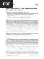 Energies: Modeling The Insulation Paper Drying Process From Thermogravimetric Analyses