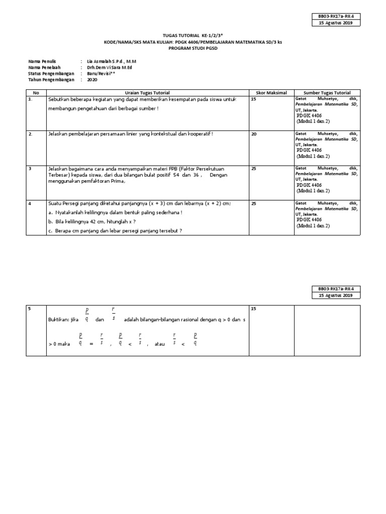 Bb03 Uraian Tugas Tutorial 15 Agustus 2019 Pdf