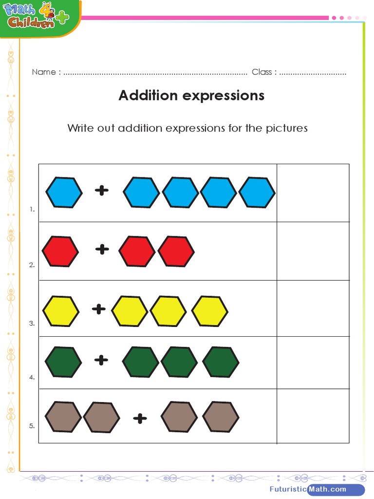 Grade 1 Addition Expression PDF | PDF