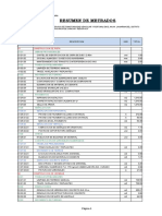 Planilla de Metrados Ejemplo para Servicio de Transitabilidad Vehicular y Peatonal