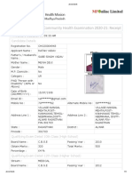 Cer Ficate Course in Community Health Examina On 2020-21: Receipt