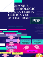 El Enfoque Epistemológico de La Teoría Crítica y Su Actualidad