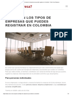 Tipos de Empresas Que Puedes Registrar en Colombia - Cómo Crear Empresa
