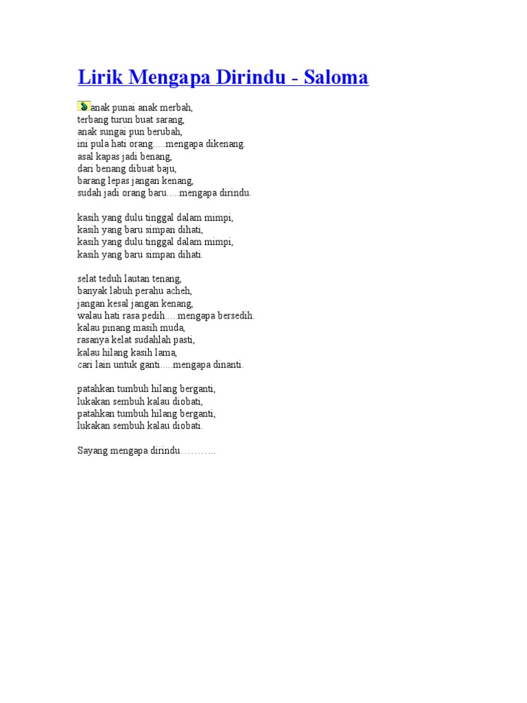 Lirik Mengapa Dirindu Saloma Pdf
