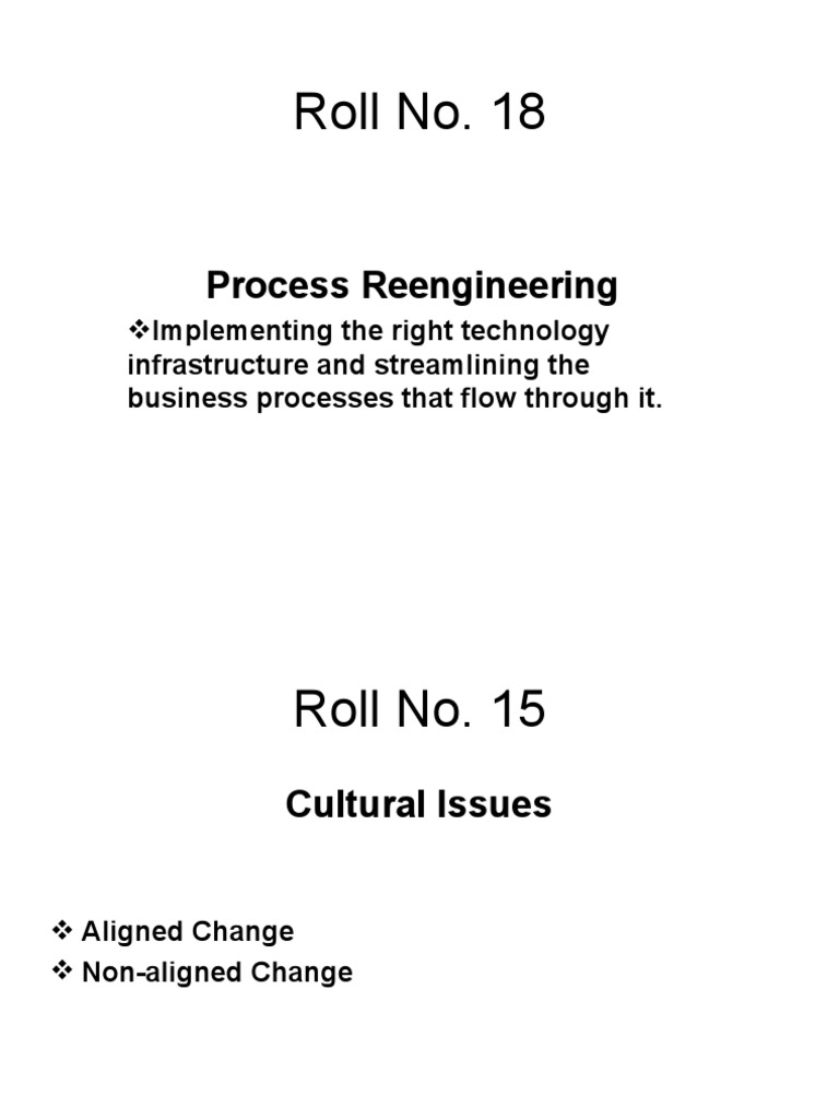Roll No. 18: Process Reengineering | PDF