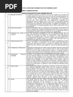 Pointers For Licensure Examination For Criminologist 100 Items: Law Enforcement Administration Police Organization and Administration