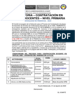 Convocatoria-Contrato Docente UGEL TAMB - Setiembre PDF