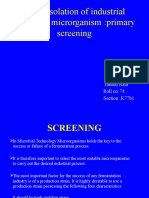 Topic:Isolation of Industrial Important Microrganism:primary Screening